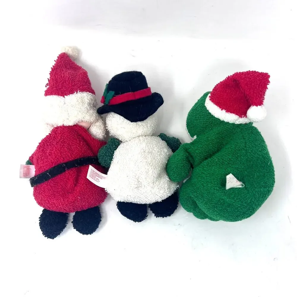 Russ Home Buddies Sensory Toy Santa Snowman Christmas Santa Frog Terrycloth Lot‎